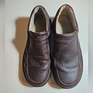 Dr. Martens Brown Leather Slip-On Loafers with Textured Finish